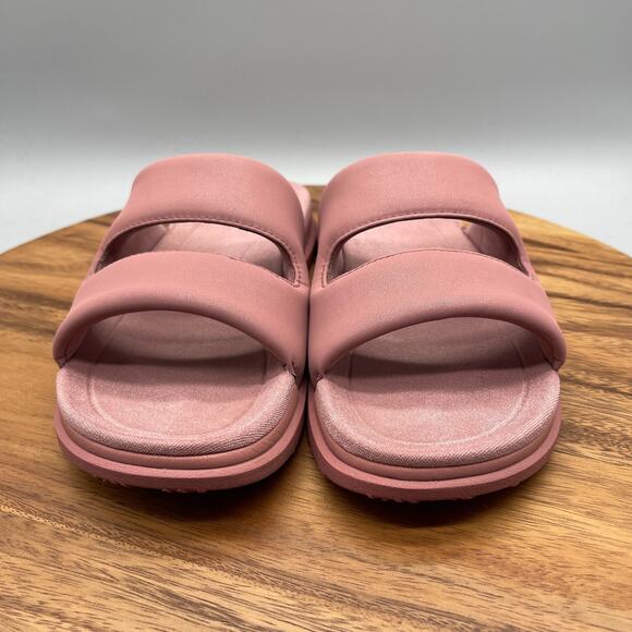 Lululemon Restfeel Sandals Womens 9 Pink Slides Slip On Comfort Logo Shoes - Picture 2 of 8